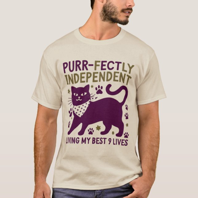 T-shirt Purr-fectly Independent Cat Lover's   (Devant)
