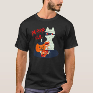 T-shirt Purr Mal Cute Et Scandale Halloween Chat Mummy Spo