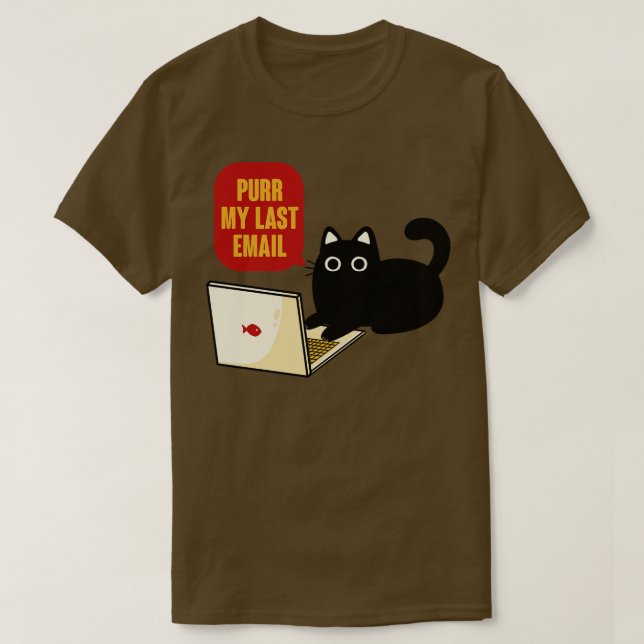T-shirt Purr My Dernier E-mail Chat noir par Tobe Fonseca (Design devant)