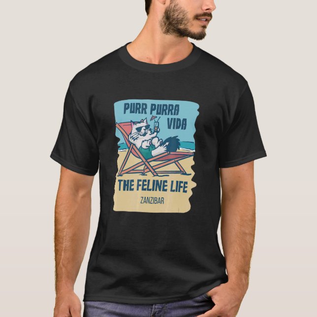 T-shirt Purr Purra Vida La Feline Life Zanzibar (Devant)