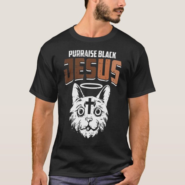 T-shirt Purraise Black Jesus Black Histoire Mois mignon BL (Devant)