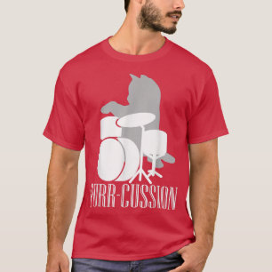 T-shirt Purrcussion Funny Chat Drummer Cadeau