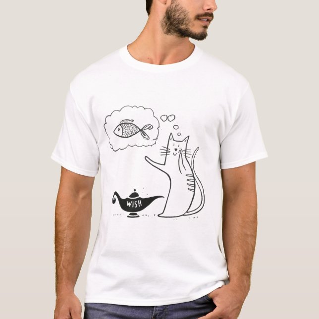 T-shirt Purrfect Wish (Lampe magique d'Aladdin) (Devant)