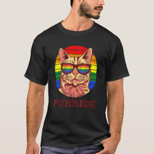 T-shirt Purride Ally Chat Rainbow Lunettes de soleil Lgbtq