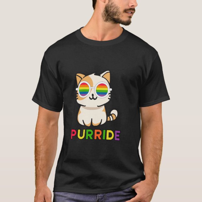 T-shirt Purride ,Arcs-en-ciel et Chats (Devant)