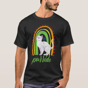 T-shirt Purride Cat Cute Vintage Lgbt Gay Lesbian Pride Ra