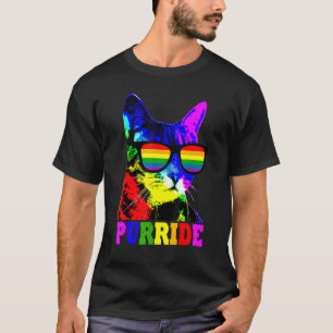 T-shirt Purride Chat Gay Lgbt Pride Lunettes Chat