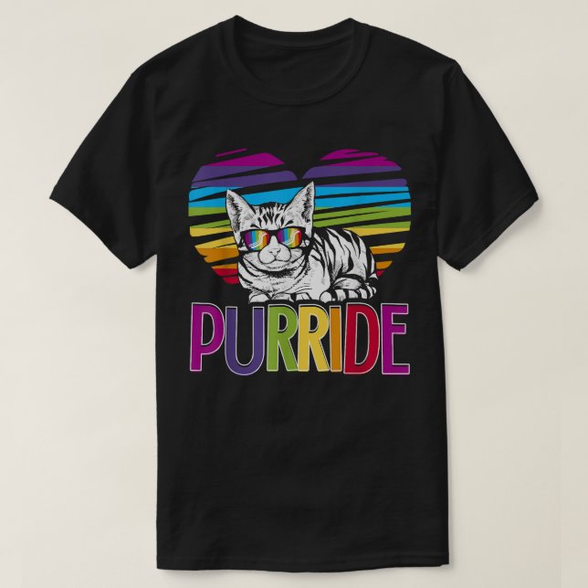 T-shirt Purride LGBT Gay pride Cat LGBTQ Pride Mois 2019 (Design devant)