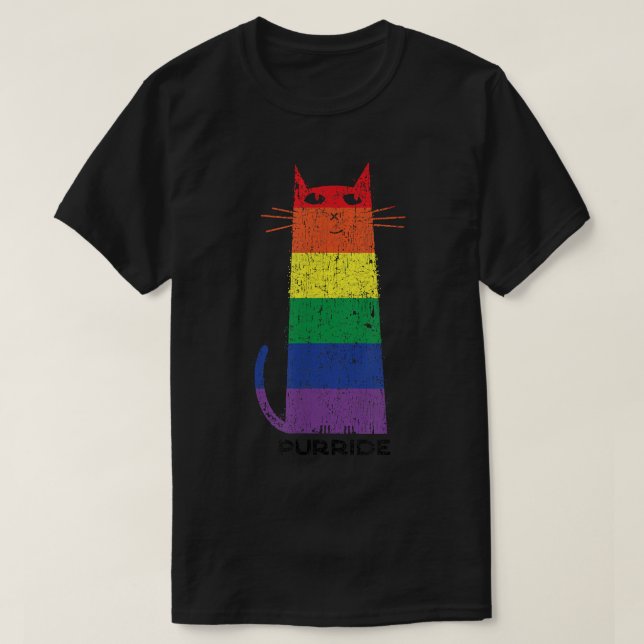 T-shirt Purride Shirt LGBT Drôle Gay pride Chat Saying Gra (Design devant)