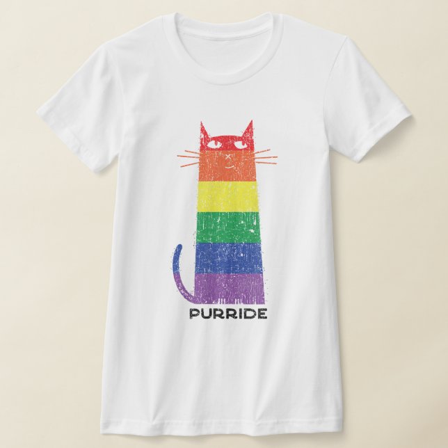 T-shirt Purride Shirt LGBT Drôle Gay pride Chat Saying Gra (Poser)