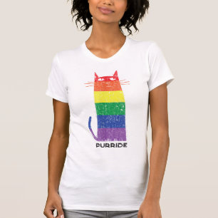T-shirt Purride Shirt LGBT Drôle Gay pride Chat Saying Gra