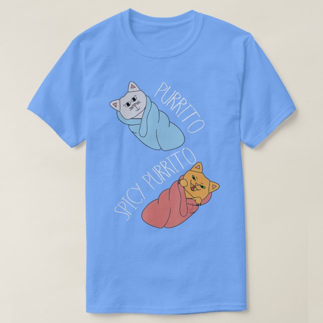 T-shirt PURRITO BURRITO CA, Amoureux des chats de nourritu (Design devant)
