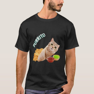 T-shirt Purrito Chat Dans Un Burrito