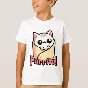 T-shirt Purrito ! Cute Burrito Pun de chat