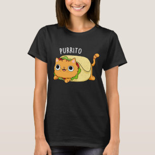 T-shirt Purrito Funny Chat Burrito Pun Dark BG