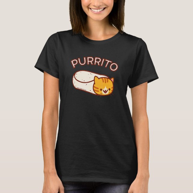 T-shirt Purrito Le Chat Burrito  Tabby Orange (Devant)
