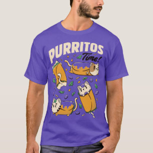 T-shirt Purritos Time Burrito Chat Drôle Nourriture mexica