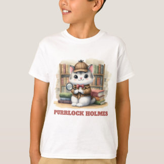 T-shirt Purrlock Holmes Kitten Détective