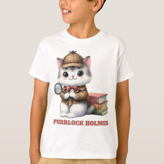 T-shirt Purrlock Holmes Kitten Détective