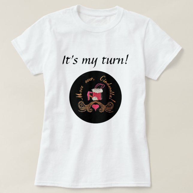 T-shirt Purse Rose & Chaussures, Déplace, Cendrillon ! (Design devant)