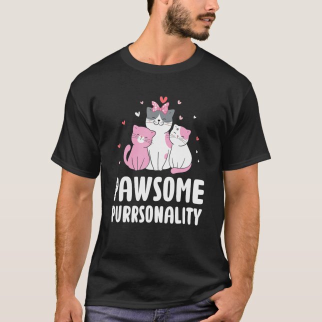 T-shirt Pursonalité géniale Chat Pun mignon Feline Maman P (Devant)