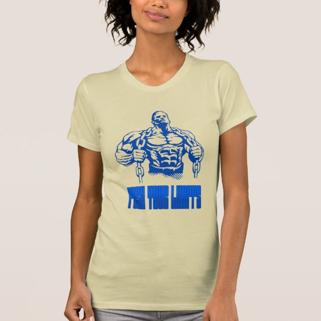 T-shirt Push Your Limits - Bodybuilding and Determination  (Devant)