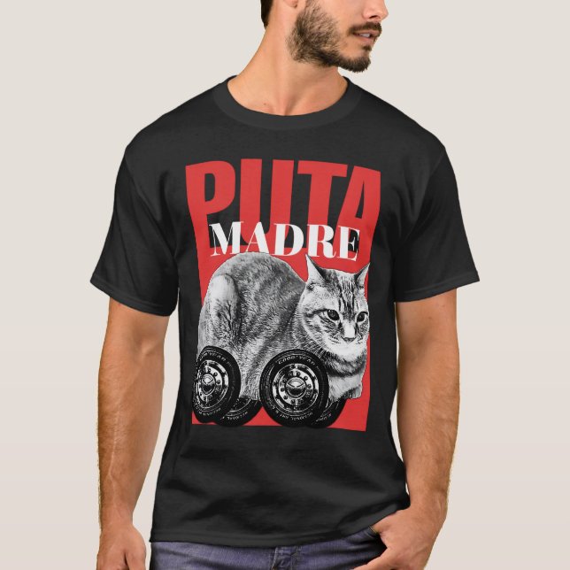 T-shirt Puta a fait du mème de chat (Devant)