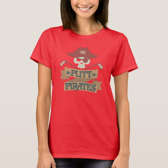 T-shirt Putt Pirates Golfing Gag Cute Sports (Devant)