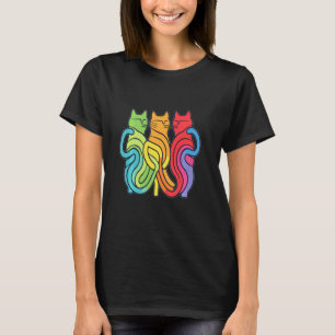T-shirt Puzzle Arc-en-ciel Artistique Rave Chat Arc-en-cie