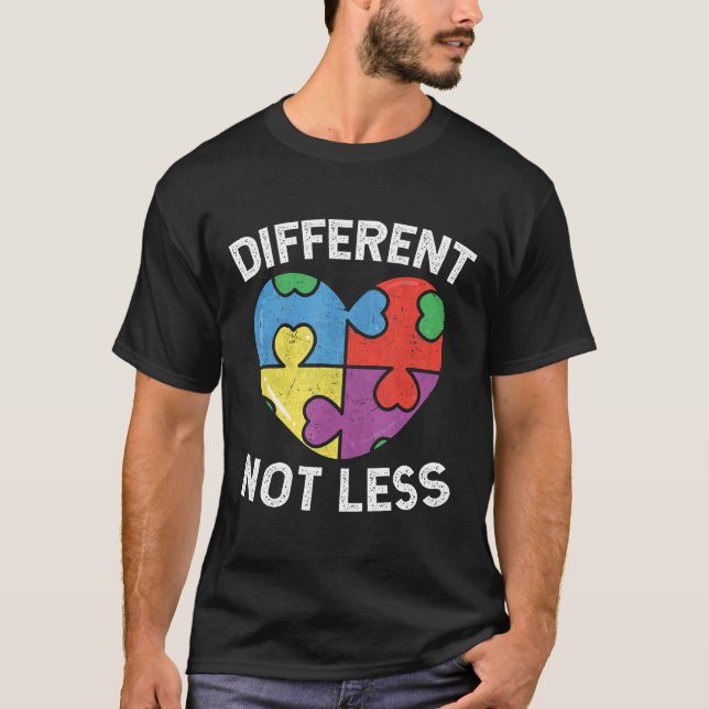 T-shirt Puzzle Autisme-Différent Pas Moins Sensibilisation (Devant)