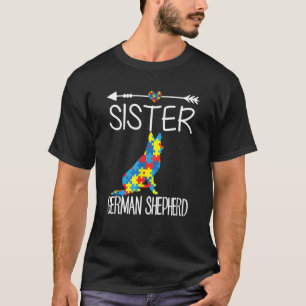 T-shirt Puzzle Autisme Soeur de Coeur Allemand Berger