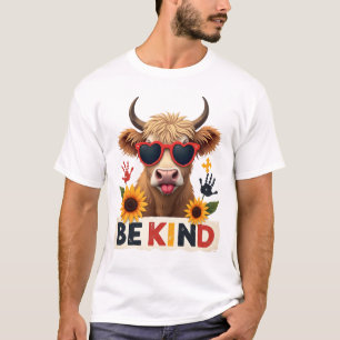 T-shirt Puzzle Autisme Vintage Vache Highland Soyez Gentil