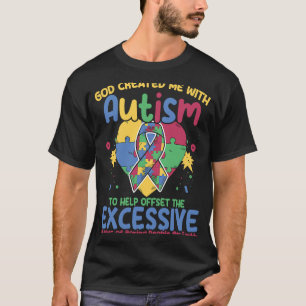 T-shirt Puzzle Autiste Dieu M'A Créé Avec Autisme Reconnai