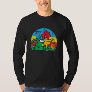 T-shirt Puzzle Basketball Rétro Sensibilisation à l'autism