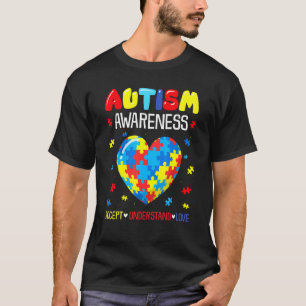 T-shirt Puzzle Coeur Accepter Comprendre Amour Autisme Con