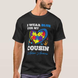 T-shirt Puzzle Coeur Je Porte Bleu Pour Mon Cousin Autism