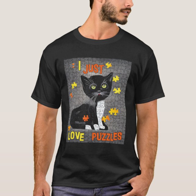 T-shirt Puzzle de chat d'amour (Devant)
