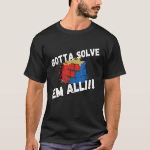 T-shirt Puzzle de Cube Compétitif Doit Résoudre Em Toute V
