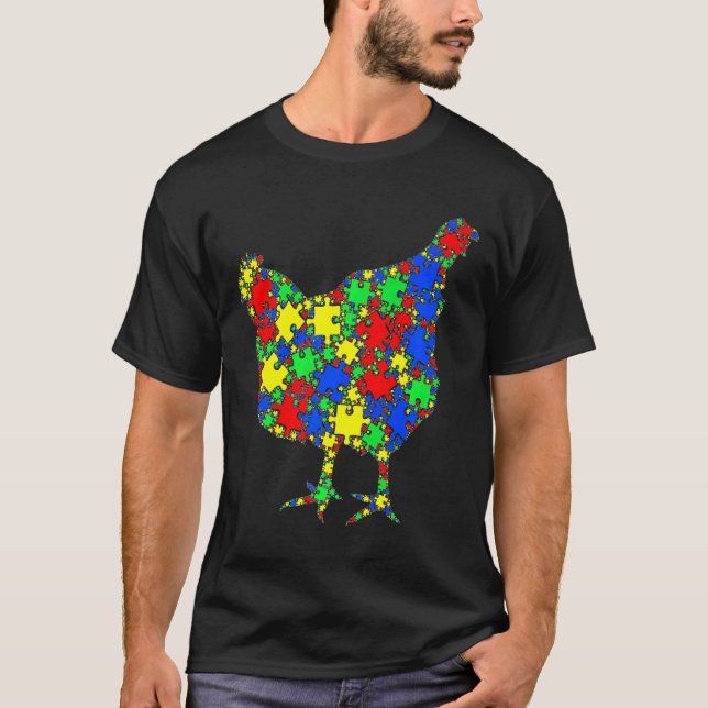 T-shirt Puzzle de poulet pour Wom (Devant)