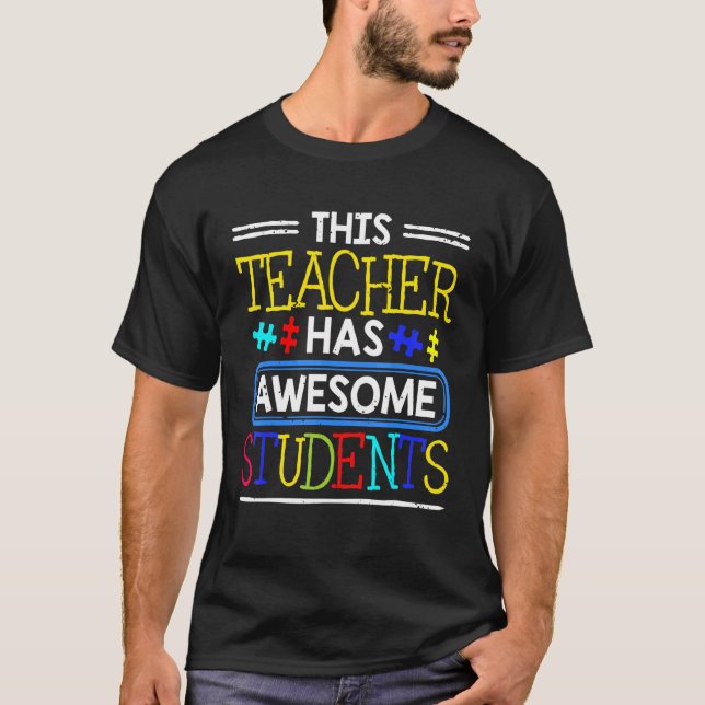 T-shirt Puzzle de sensibilisation à l'autisme Cette enseig (Devant)