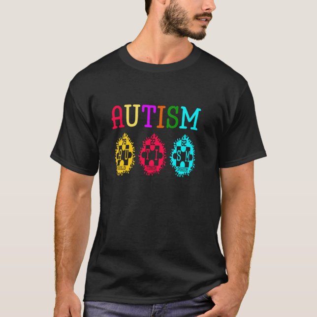 T-shirt Puzzle de sensibilisation à l'autisme Éléments du  (Devant)