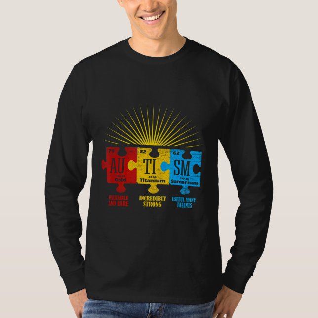 T-shirt Puzzle de sensibilisation à l'Ism Élément chimique (Devant)