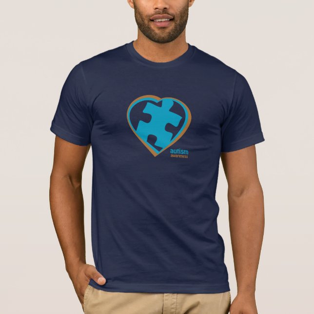T-shirt Puzzle de sensibilisation sur l'autisme au coeur (Devant)