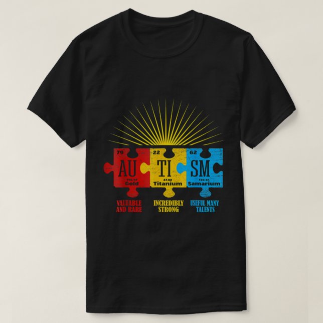 T-shirt Puzzle de sensibilisation sur l'autisme Élément ch (Design devant)