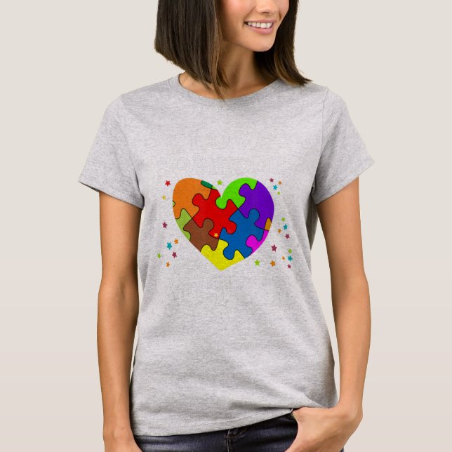 T-shirt puzzle de sensibilisation sur l'autisme et coeur p (Devant)