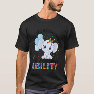 T-shirt Puzzle éléphant mignon à nœud papillon pour la sen