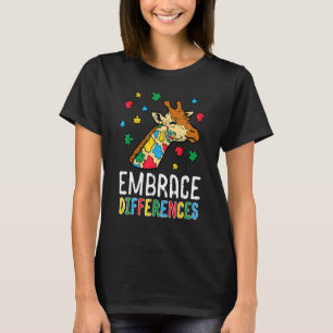 T-shirt Puzzle Girafe Différences Embrasser Sensibilisatio