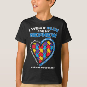 T-shirt Puzzle Je Porte Bleu Nephew Sensibilisation sur l'