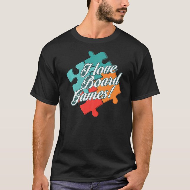T-shirt Puzzle Jigsaw I Love Board Games (Devant)
