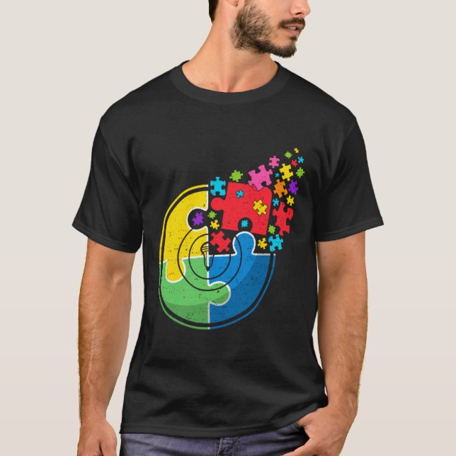 T-shirt Puzzle Lacrosse Support Sensibilisation sur l'auti (Devant)